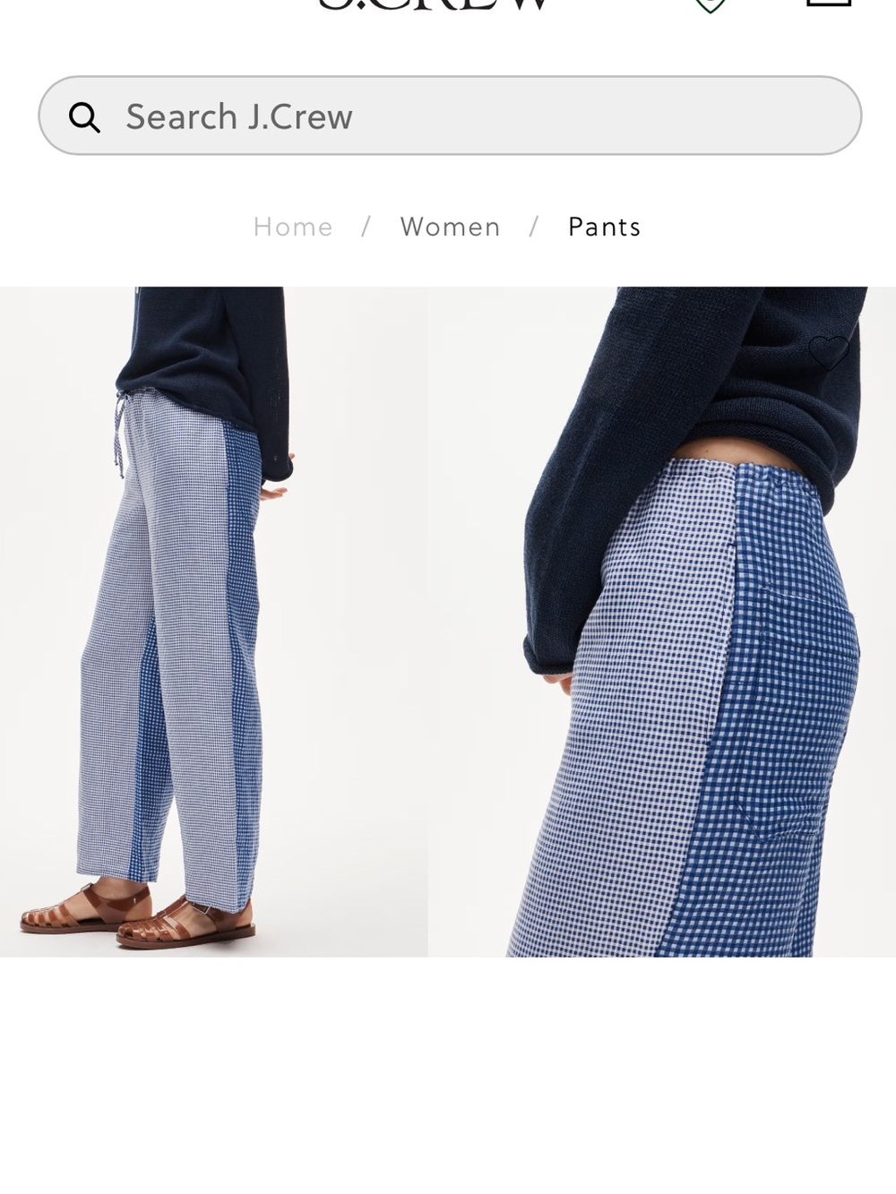 J. Crew Two-Tone Blue Gingham Pants